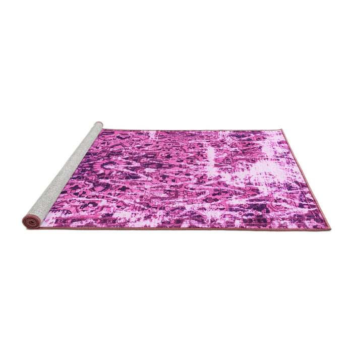 Sideview of Machine Washable Abstract Pink Modern Rug, wshabs961pnk
