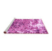 Sideview of Machine Washable Abstract Pink Modern Rug, wshabs961pnk