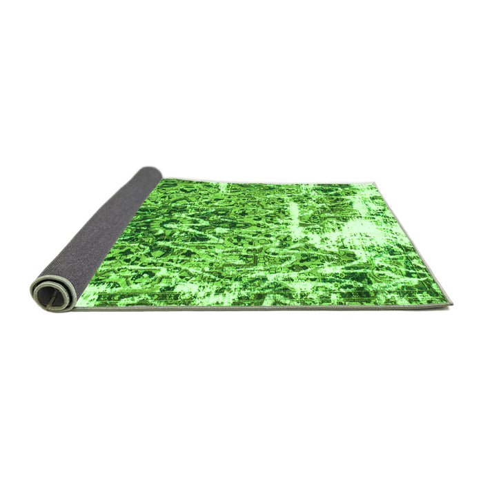 Sideview of Abstract Green Modern Rug, abs961grn