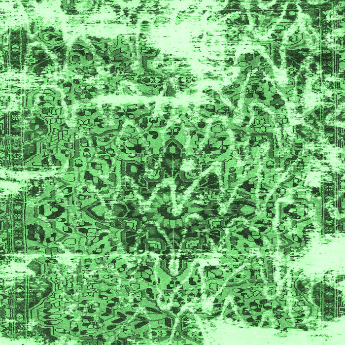 Square Abstract Emerald Green Modern Rug, abs961emgrn