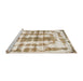 Sideview of Machine Washable Abstract Wheat Beige Rug, wshabs962