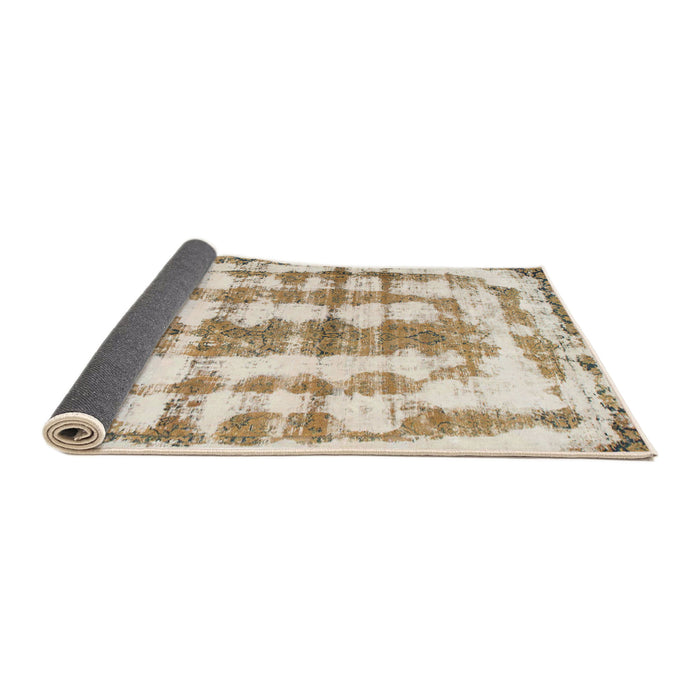 Sideview of Abstract Wheat Beige Modern Rug, abs962