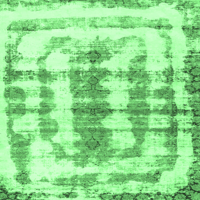 Square Machine Washable Abstract Emerald Green Modern Area Rugs, wshabs962emgrn