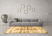 Machine Washable Abstract Brown Modern Rug in a Living Room,, wshabs962brn