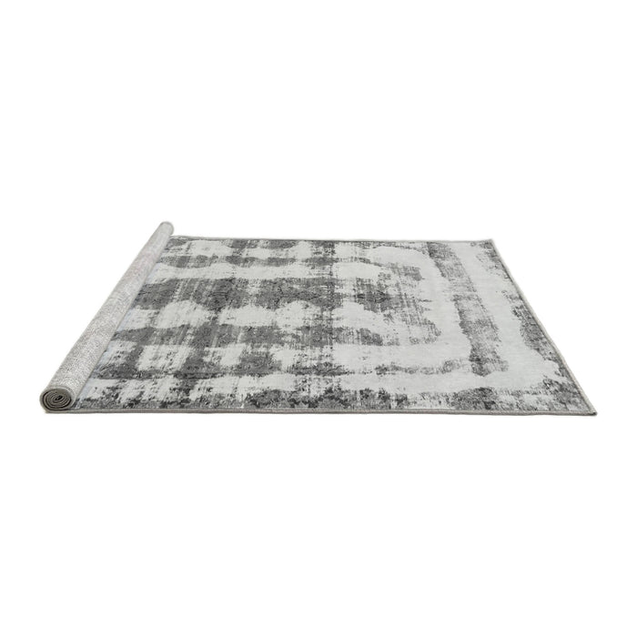 Sideview of Machine Washable Abstract Gray Modern Rug, wshabs962gry