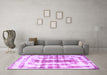 Machine Washable Abstract Purple Modern Area Rugs in a Living Room, wshabs962pur