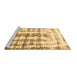 Sideview of Machine Washable Abstract Brown Modern Rug, wshabs962brn