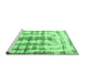 Sideview of Machine Washable Abstract Emerald Green Modern Area Rugs, wshabs962emgrn