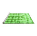 Sideview of Machine Washable Abstract Green Modern Area Rugs, wshabs962grn