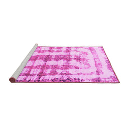 Sideview of Machine Washable Abstract Pink Modern Rug, wshabs962pnk