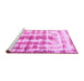 Sideview of Machine Washable Abstract Pink Modern Rug, wshabs962pnk