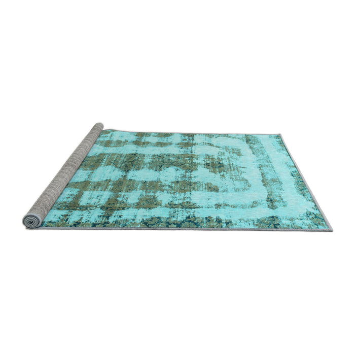 Sideview of Machine Washable Abstract Light Blue Modern Rug, wshabs962lblu