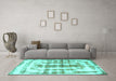 Machine Washable Abstract Turquoise Modern Area Rugs in a Living Room,, wshabs962turq