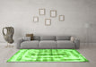 Machine Washable Abstract Green Modern Area Rugs in a Living Room,, wshabs962grn