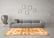 Machine Washable Abstract Orange Modern Area Rugs in a Living Room, wshabs962org