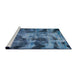 Sideview of Machine Washable Abstract Iceberg Blue Rug, wshabs963