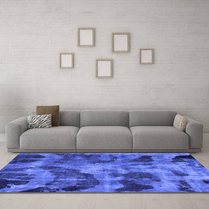 Machine Washable Persian Blue Bohemian Rug in a Living Room, wshabs963blu