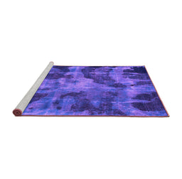 Sideview of Machine Washable Persian Purple Bohemian Area Rugs, wshabs963pur