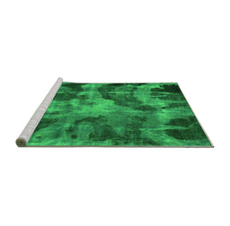 Sideview of Machine Washable Persian Green Bohemian Area Rugs, wshabs963grn