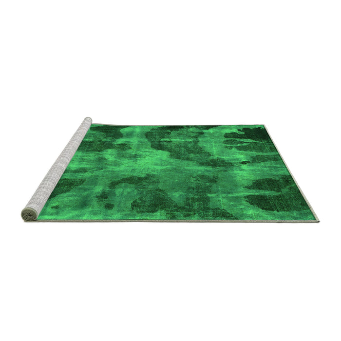 Sideview of Machine Washable Persian Green Bohemian Area Rugs, wshabs963grn