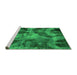 Sideview of Machine Washable Persian Green Bohemian Area Rugs, wshabs963grn