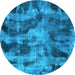 Round Persian Light Blue Bohemian Rug, abs963lblu