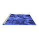 Sideview of Machine Washable Persian Blue Bohemian Rug, wshabs963blu