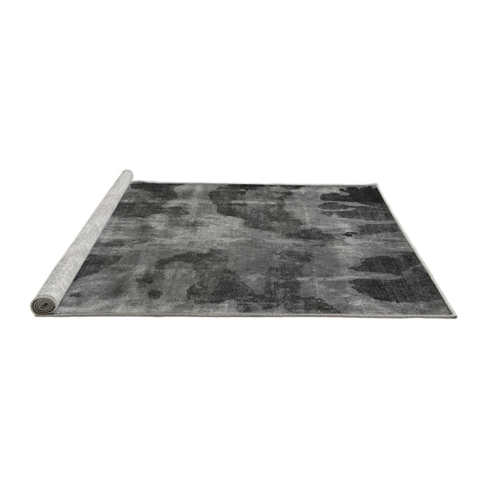 Sideview of Machine Washable Persian Gray Bohemian Rug, wshabs963gry