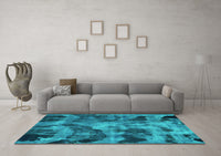 Machine Washable Persian Turquoise Bohemian Rug, wshabs963turq