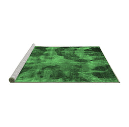 Sideview of Machine Washable Persian Emerald Green Bohemian Area Rugs, wshabs963emgrn