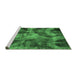 Sideview of Machine Washable Persian Emerald Green Bohemian Area Rugs, wshabs963emgrn