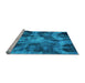 Sideview of Machine Washable Persian Light Blue Bohemian Rug, wshabs963lblu