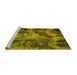 Sideview of Machine Washable Persian Yellow Bohemian Rug, wshabs963yw