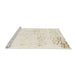 Sideview of Machine Washable Abstract Bisque Beige Rug, wshabs964