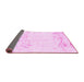 Sideview of Abstract Pink Modern Rug, abs964pnk