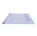 Sideview of Machine Washable Abstract Blue Modern Rug, wshabs964blu