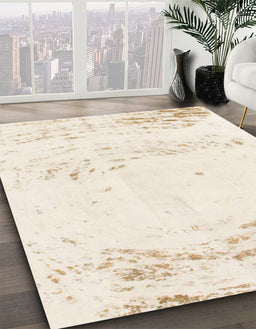 Abstract Bisque Beige Modern Rug in Family Room, abs964