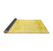 Sideview of Abstract Yellow Modern Rug, abs964yw