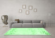 Machine Washable Abstract Emerald Green Modern Area Rugs in a Living Room,, wshabs964emgrn