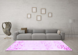 Machine Washable Abstract Purple Modern Area Rugs in a Living Room, wshabs964pur
