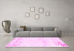 Machine Washable Abstract Pink Modern Rug in a Living Room, wshabs964pnk