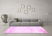 Machine Washable Abstract Pink Modern Rug, wshabs964pnk