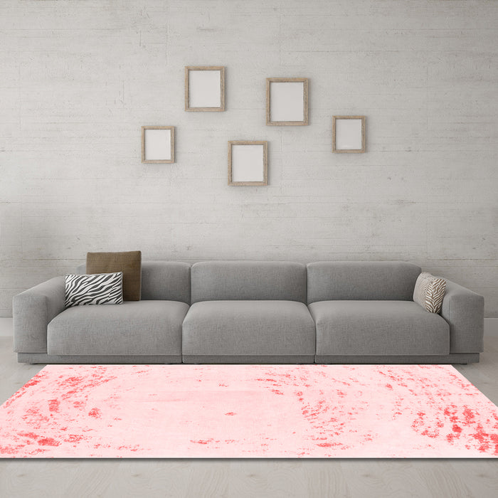 Modern Red Washable Rugs