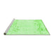 Sideview of Machine Washable Abstract Green Modern Area Rugs, wshabs964grn