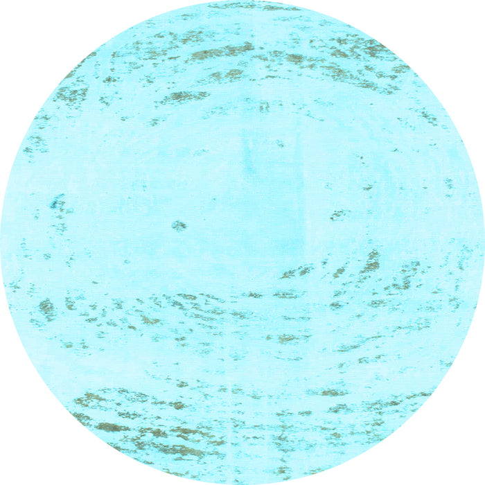 Round Abstract Light Blue Modern Rug, abs964lblu