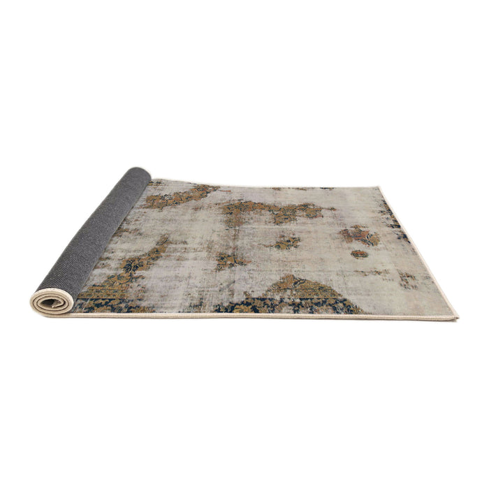Sideview of Abstract Tan Brown Modern Rug, abs965