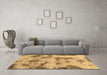 Machine Washable Abstract Brown Modern Rug in a Living Room,, wshabs965brn