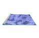 Sideview of Machine Washable Abstract Blue Modern Rug, wshabs965blu