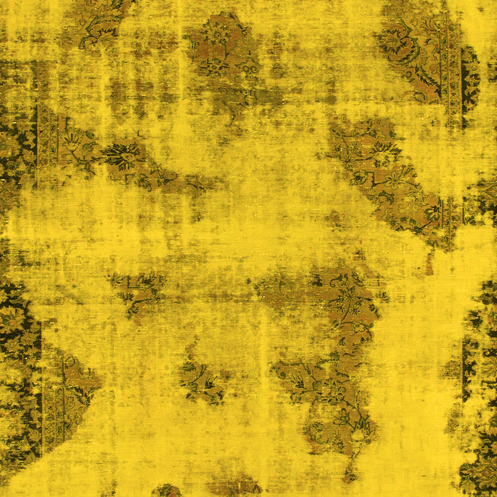 Machine Washable Abstract Yellow Modern Rug, wshabs965yw
