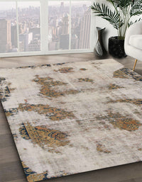 Abstract Tan Brown Modern Rug, abs965